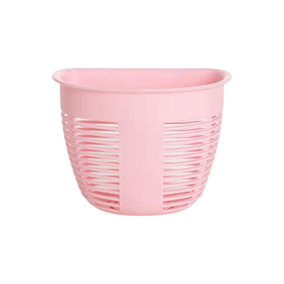 Wall Mounted Storage Box, Czzoypi Traceless Plastic Hanging Basket, 2-Pack Space Saving Kitchen Organizer Dormitory Bedside Shelf, Pink