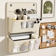 thumbnail image 1 of Wall Mounted Storage Organizer With 2 Layered Pockets Wall Hanging Cloth Bag For Dormitory Bedroom, 1 of 6