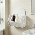 thumbnail image 1 of Wall Mounted Storage Rack - Drill-free Llation, Rustic Wood Design, Bathroom Organization, Space Saving Shelf for Kitchen and Bedroom, 1 of 8