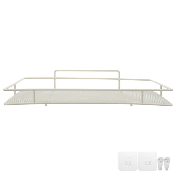 HOMEMAXS Wall Mounted Storage Rack for Home White Iron Material Strong Bearing Capacity No Drilling 1 Piece