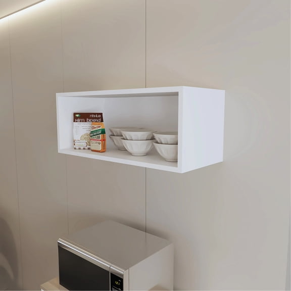 Wall-Mounted Storage for Kitchen | Holds Bowls and Spices | Melamine Finish on Particle | Saves Kitchen Counter