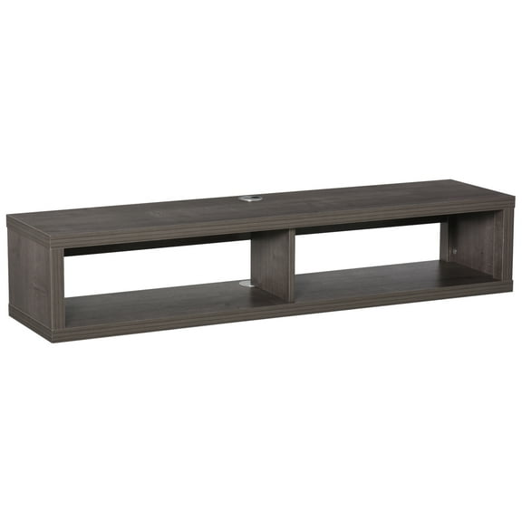 Wall Mounted TV Stand, Media Console Floating Storage Shelf for Living Room or Home Office, Dark Grey