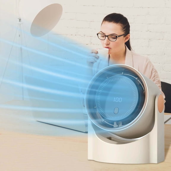 Wall Mounted Table Fan USB Rechargeable Silent Fan 5 Speed Strong Airflow Wide Angle Cooling Digital Display Quiet Operation Portable Fan for Bedroom Home Office Dorm Use Air Cooling Solution