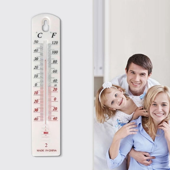 Wall Mounted Thermometer Temperature Gauge Double Scale Home Decor for Indoor Outdoor Room Use.