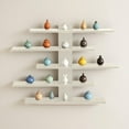thumbnail image 1 of Wall Mounted Tiered Wooden Shelf Organizer - Multi-Level Display Rack for Living Room and Bedroom Storage Solutions - White, 1 of 5