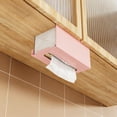 thumbnail image 1 of Wall Mounted Tissue Box Holder for Kitchen and Bathroom – Under Cabinet Hanging Paper Towel Dispenser, No Drilling , Plastic Space Saving Storage Organizer, 1 of 6