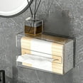 thumbnail image 1 of Wall Mounted Tissue Box Holder | No Drill Adhesive Mount | Transparent Plastic | For Bathroom Kitchen Living Room | 7.5x4.9x3.7 Inches, 1 of 6