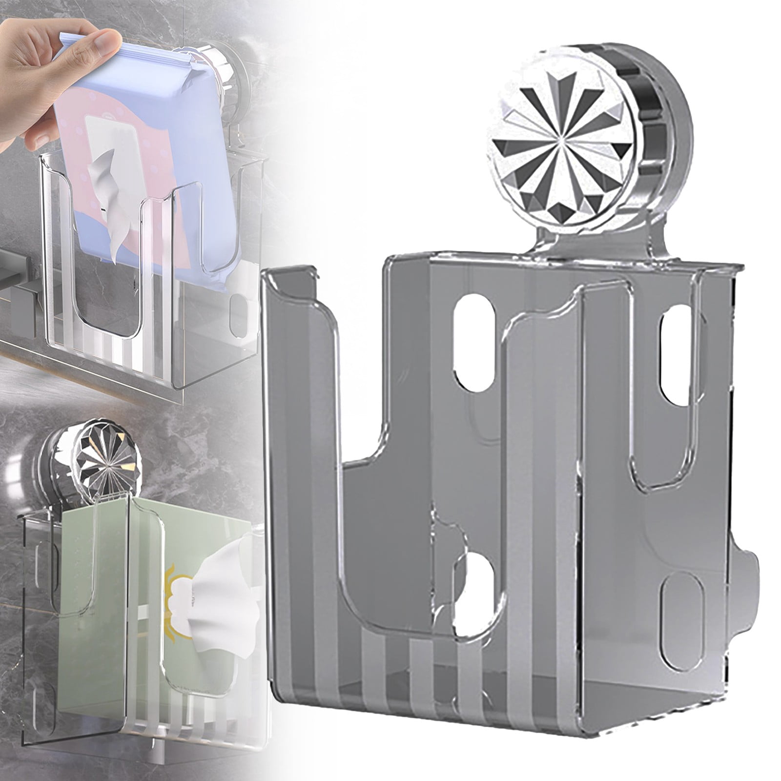 Wall-Mounted Tissue Box Holder – Toilet Paper Dispenser, Storage Box ...