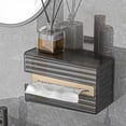 thumbnail image 1 of Wall Mounted Tissue Holder, Adhesive No Drill Transparent Tissue Box Cover for Bathroom Kitchen Living Room, Easy Load Large Capacity, 1 of 6
