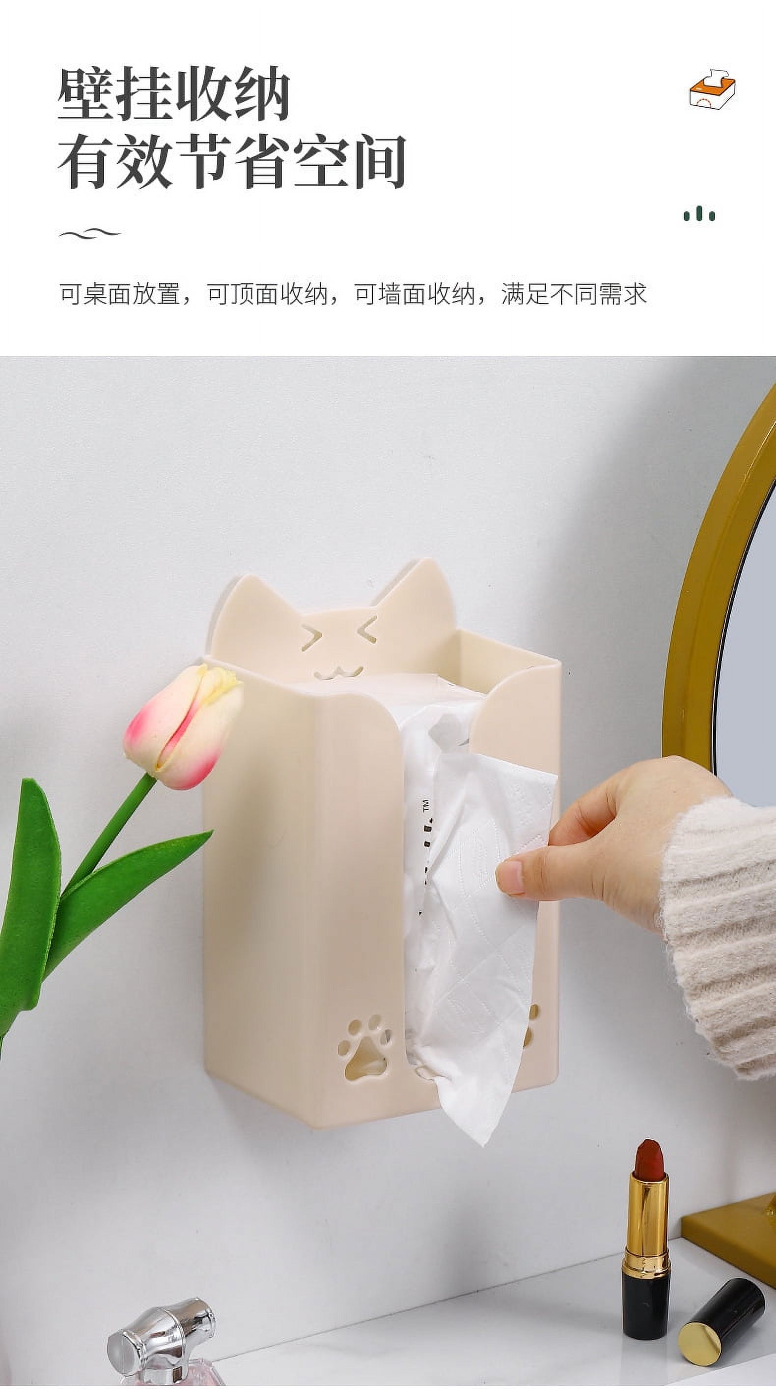 Wall Mounted Tissue Holder Nailfree Tissue Box Cute Tissue Holder