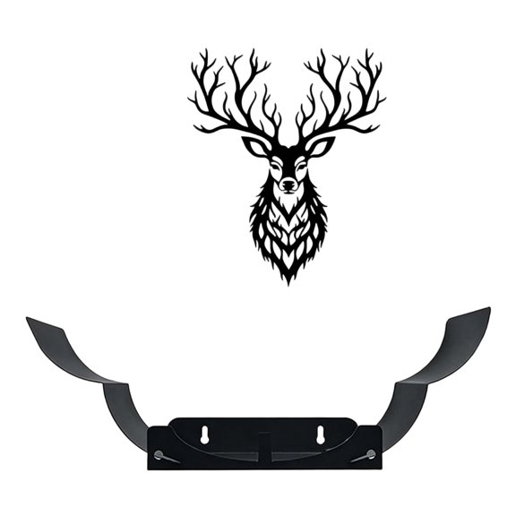 Wall Mounted Tissue Holder with Decorative Deer Pattern Iron Paper Towel Rack Large Capacity Storage Shelf for Home Bathroom