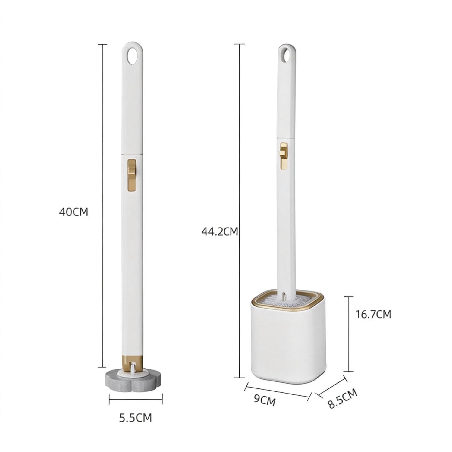 "Wall Mounted Toilet Brush Set with Disposable Heads, 3-Layer Cleaning System, One-Click Replacement Design, Bathroom Cleaning Tool with Holder and Plunger Kit "