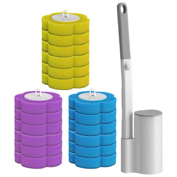 Wall Mounted Toilet Cleaning Set With Refills Heads For Easy Replacement
