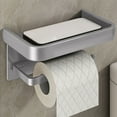 thumbnail image 1 of Wall Mounted Toilet Paper Holder with Phone Shelf and Soap Storage, Stainless Steel Waterproof Dispenser – No Drill Adhesive Roll Rack for Bathroom Kitchen RV Tiny Home, 1 of 6