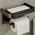 thumbnail image 1 of Wall Mounted Toilet Paper Holder with Phone Shelf and Soap Storage, Stainless Steel Waterproof Dispenser – No Drill Adhesive Roll Rack for Bathroom Kitchen RV Tiny Home, 1 of 6
