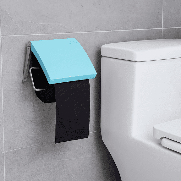 Wall Mounted Toilet Paper Holder Tissue One Roll Dispenser Finish: Blue aqua
