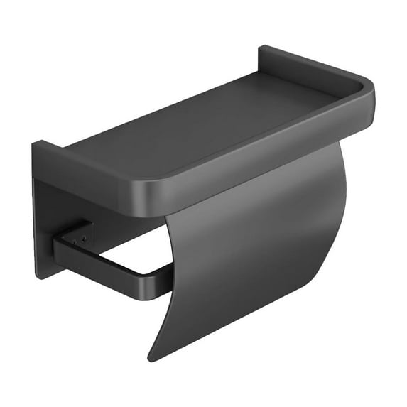 Wall Mounted Toilet Paper Holder - Waterproof Bathroom Tissue Box - Aluminum Storage Shelf for Organized Bathroom & Kitchen - Easy No-Drill Installation with Glue and Accessories Included