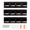 thumbnail image 1 of Wall Mounted Tool Organizer with 12 Stackable Bins&3 Rails,Plastic Storage for Hardware,Screws,Nails,Garage Workshop Organization,Black, 1 of 11