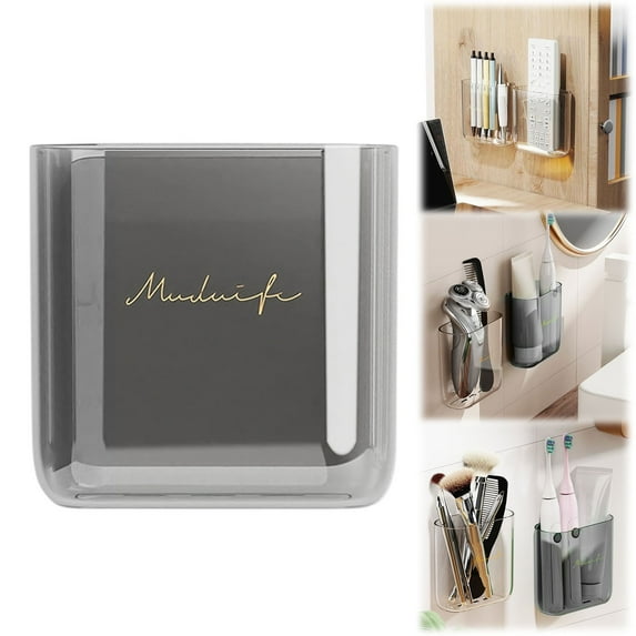 Wall Mounted Toothbrush Holder, Hanging Toothbrush Holder, Self Adhesive Toothbrush Storage Organizer for Shower, Electric Toothbrush Toothpaste Razor Bathroom Accessories, 4.05x3.74inch