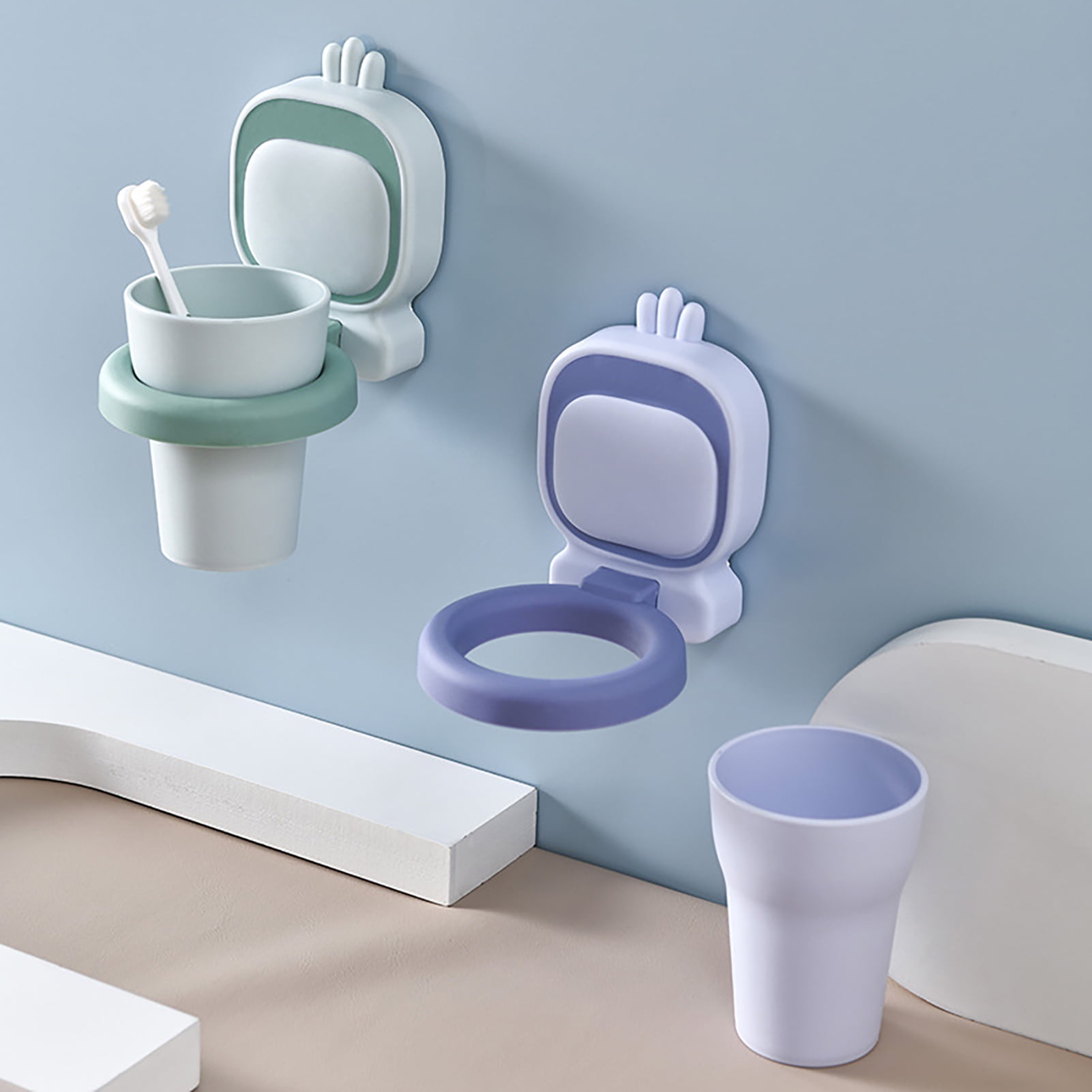WallMounted Toothbrush Holder Mouth Cup Rack Strong LoadBearing, Rich