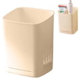 thumbnail image 1 of Wall Mounted Toothbrush Holder No Drilling Removable Drainage Storage Organizer For Bathroom Kitchen Shower(Includes Drip Tray), 1 of 4