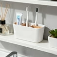 thumbnail image 1 of Wall Mounted Toothbrush Holder Organizer With Cover Bathroom Countertop Storage Rack Stand Cup, 1 of 3