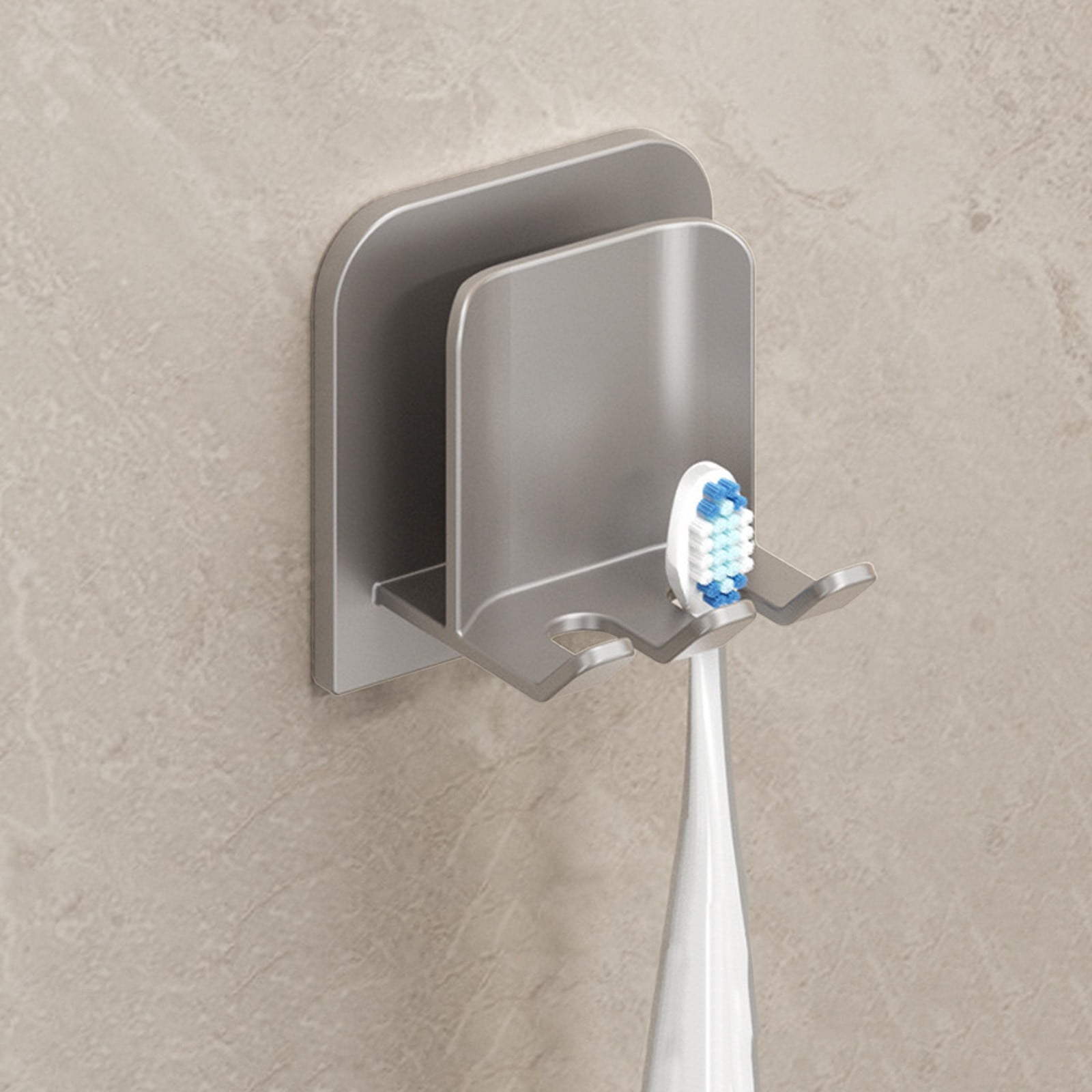 Linkidea Ventilated Toothbrush Holder Wall Mount - 7 Slots, Adhesive Back, For Electric Toothbrushes & More
