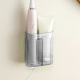 thumbnail image 1 of Wall Mounted Toothbrush Holder, Self Adhesive Toothbrush Rack for Bathroom, No Drill Toothbrush Organizer with Charger Slot and Drainage, Space-Saving Bathroom Accessories for Home Use, 1 of 6