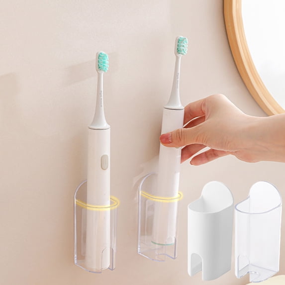 Wall Mounted Toothbrush Holder with Drainage Bathroom Storage Rack for Family Use