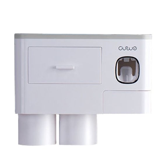 Wall Mounted Toothbrush Holder with Toothpaste Dispensers 2Pcs Toothbrush Holders Toothpaste Press Set for Bathroom