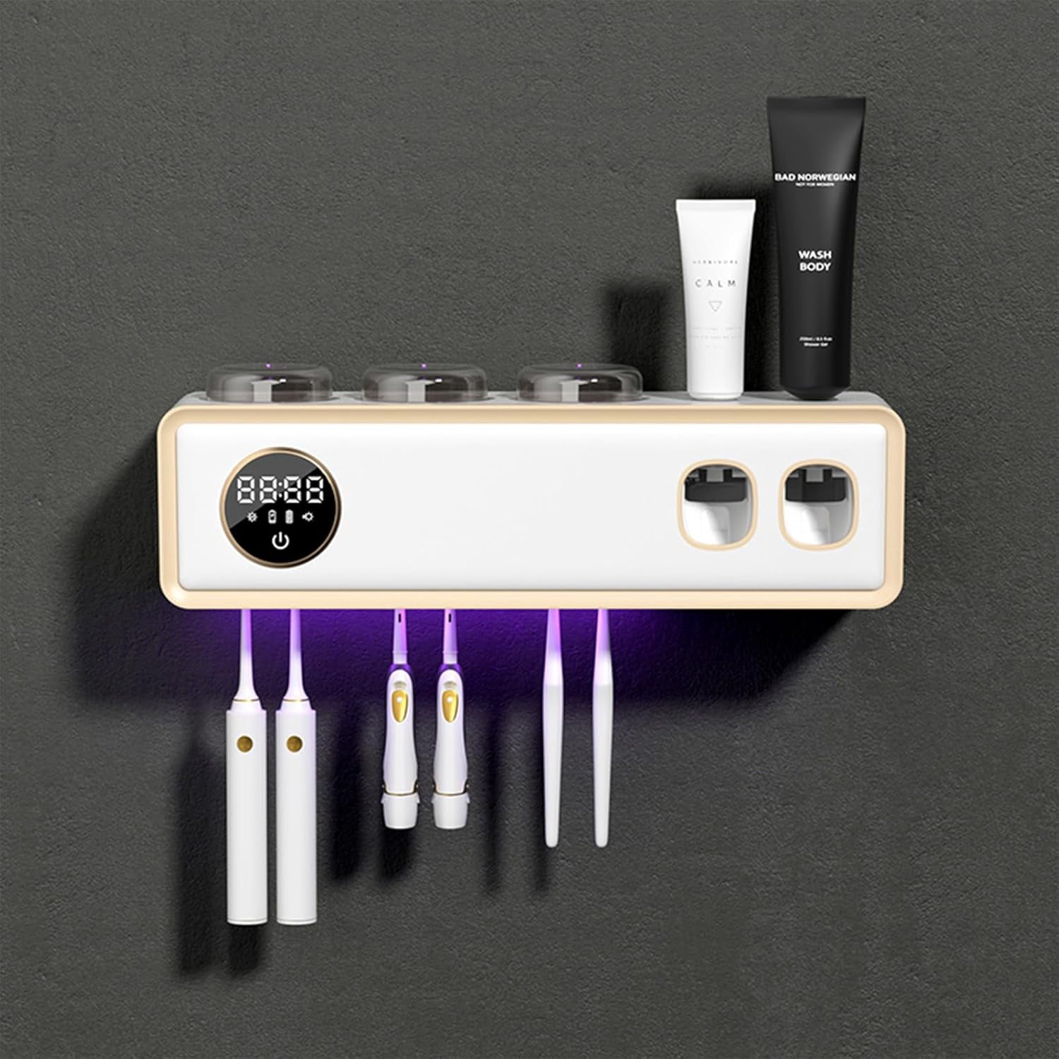 Wall Mounted Toothbrush Holders,Automatic Toothpaste Dispenser Space ...