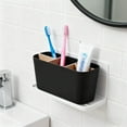 thumbnail image 1 of Wall Mounted Toothbrush Organizer With Cover Bathroom Countertop Storage Rack Holder Stand Cup, 1 of 3