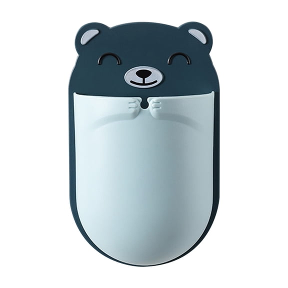 Wall - Mounted Toothbrush Storage Rack - Cute Punch - Bear Design, Waterproof, High - Strength Non - Marking Adhesive, Ideal for Bathroom Organization and Space - Saving,Blue