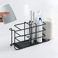 thumbnail image 1 of Wall Mounted Toothbrush Storage Rack, Non Perforated Bathroom Holders, Mouthwash Cup Set, Iron Material, Multi Functional Storage, Stable Load Bearing, Fashionable Appearance, Easy To Clean, 1 of 6