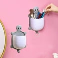thumbnail image 1 of Wall Mounted Toothbrush Toothpaste Holder for Bathroom, Cute Turtle Suction Storage Rack for Kids, No Drilling Organizer for Razors, Combs and Accessories, 1 of 7