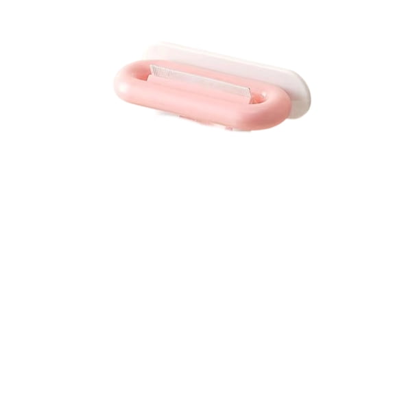 Wall Mounted Toothpaste Squeezer Dispenser, Waterproof Drill Free Toothbrush Holder and Storage Rack, Colorful Bathroom Vanity Organization Accessory, Pink