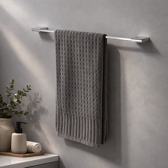 Modern Wall-Mounted 24-Inch Stainless Steel Towel Bar - Sleek Design for Your Bathroom Decor