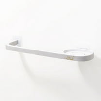 Wall Mounted Towel Rack, Single Bar Bathroom Towel Holder, Adhesive Plastic Storage Shelf for Kitchen & Bath,Plastic Towel Bar,White