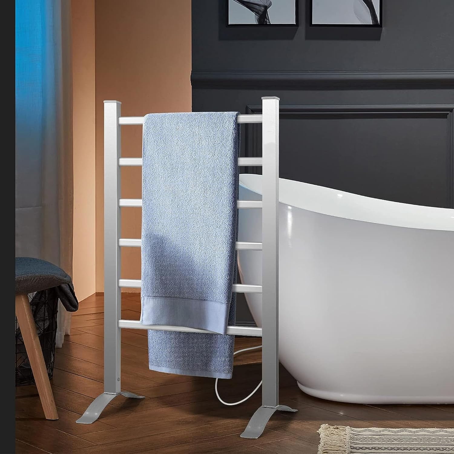 Heated free standing towel rack hotsell