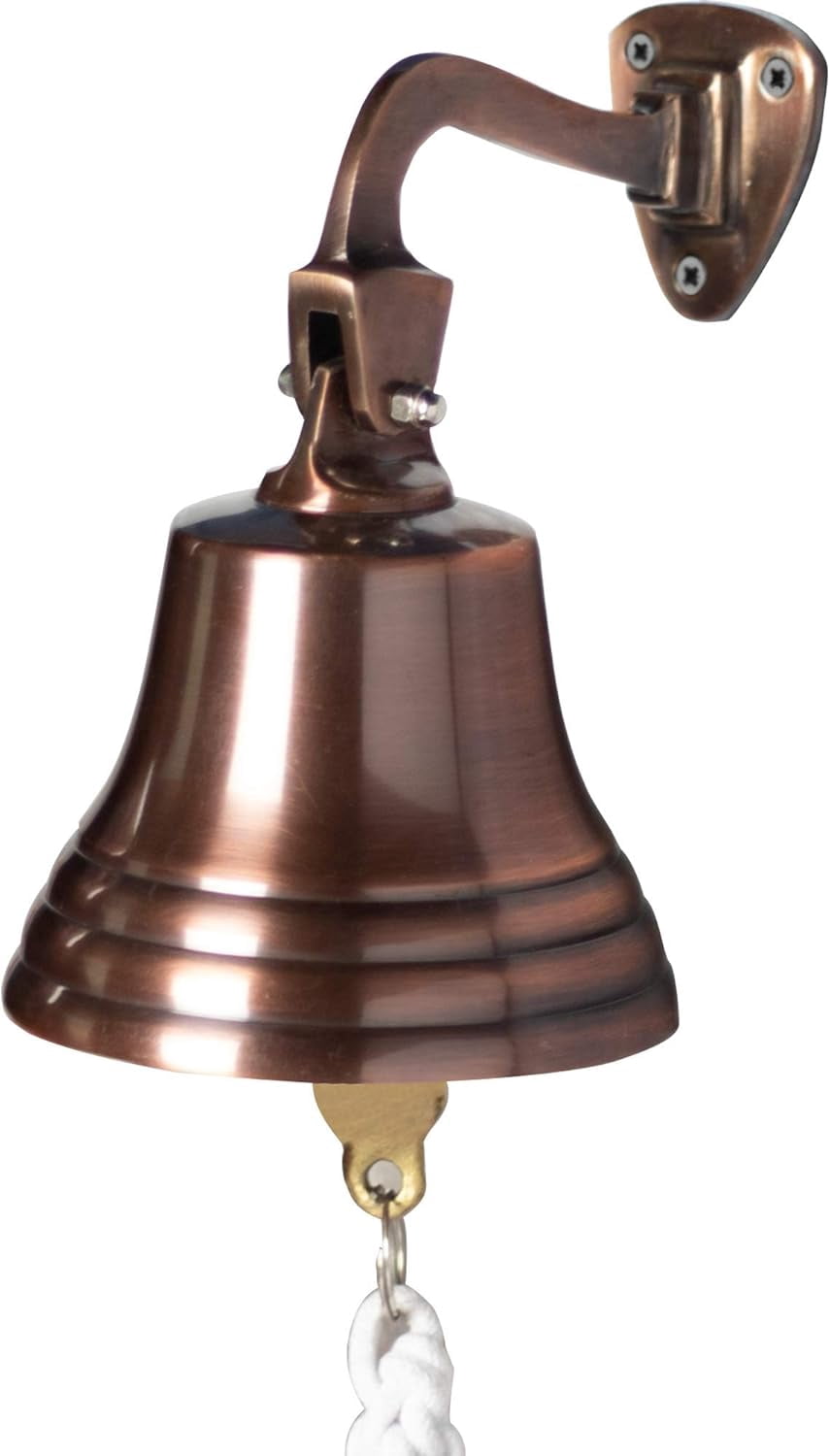 Wall Mounted Traditional Door Bell - Bronze | Nautical Themed Ship Bell Ringer | Ideal for Home