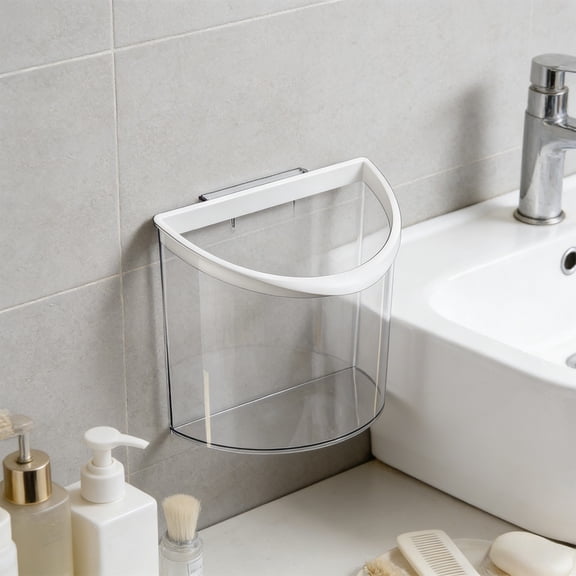 Wall Mounted Trash Can Kitchen Hanging Waste Bin Compact Space Saving PET Garbage Container Easy Install Durable Design, for kitchen cabinet bathroom laundry room wall mounted trash storage