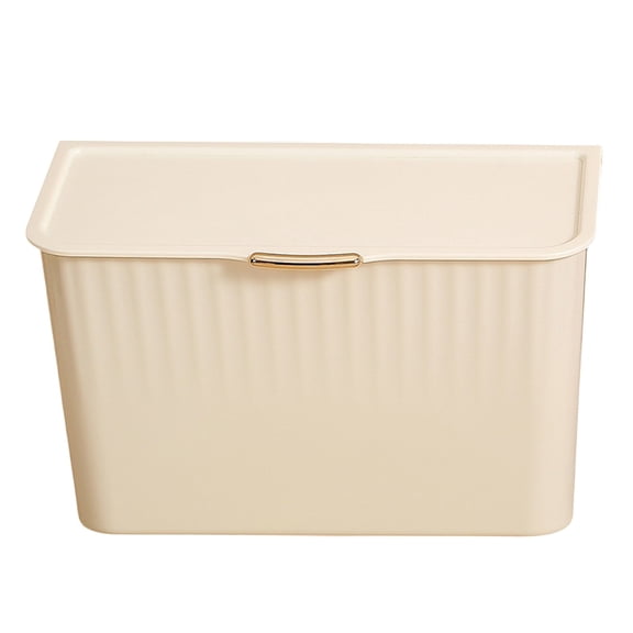 Wall-Mounted Trash Can, No-Punching Hanging Plastic Bin for Kitchen Cabinet, Space-Saving Design with Sliding Lid, Odor-Proof and Easy Waste Disposal, Multifunctional Household Storage Solution
