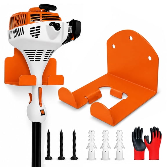 Wall Mounted Trimmer Rack, Steel Weed Eater Hangers with Non Slip Coating for Garage Tool Storage