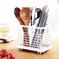thumbnail image 1 of Wall Mounted Utensil Holder, Hollow Design Kitchen Sponge and Cutlery Organizer Basket for Tableware Storage, Ideal for Camping Picnic Party Office Counter, 1 of 6