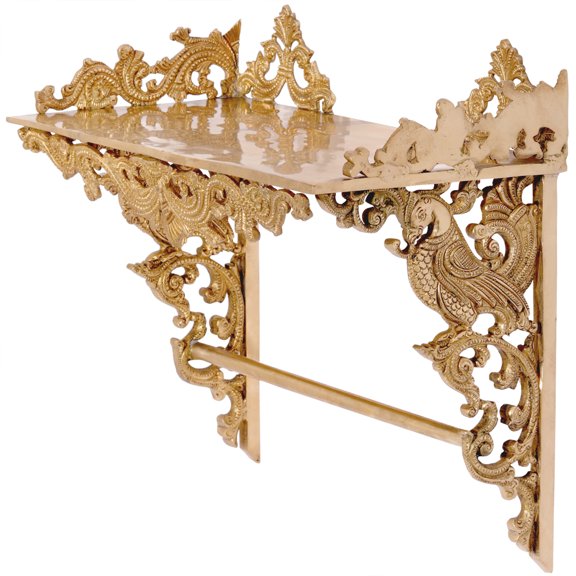 Wall-Mounted Vine-And-Peacock Altar