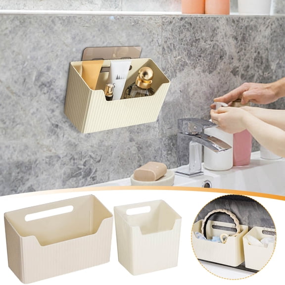 Wall Mounted Washcloth Storage Box – Multifunctional Bathroom Shelf Organizer Bucket, Waste Towel Holder, Secondary Wipe Towel Cotton Soft Towel Container