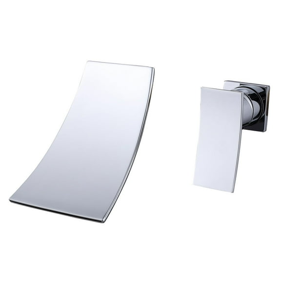 Wall Mounted Waterfall Bath Tub Filler Faucet,Two Holes Single Lever Chrome Finish Sumerain