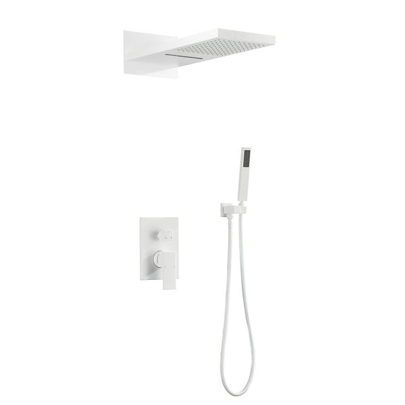 Wall Mounted Waterfall Rain Shower System With Handheld Shower Head