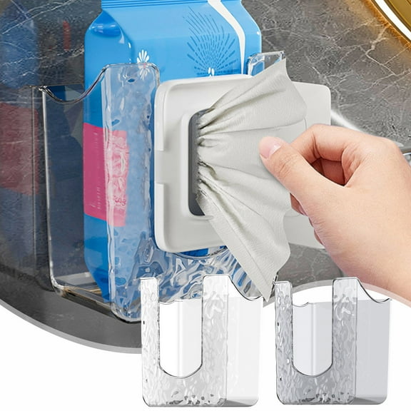 Wall Mounted Wet Towel Stand, Paper Towel Storage Box, Bamboo Material, Adjustable Suction Cup, Open-Top Design, Modern Kitchen, Bathroom Toilet Paper Holder, Wall Dispenser, Home TOPLIU