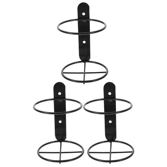 SEWOART Sleek Iron Wall Hanging Wine Rack Black for Space Saving 3Pcs